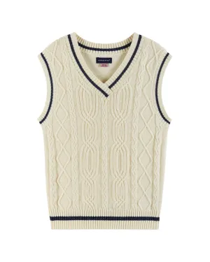 Andy & Evan Oversized Cable Knit Sweater Vest