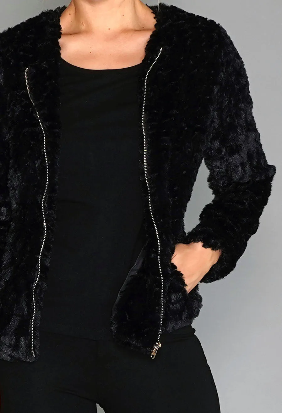 Black Faux Fur Jacket