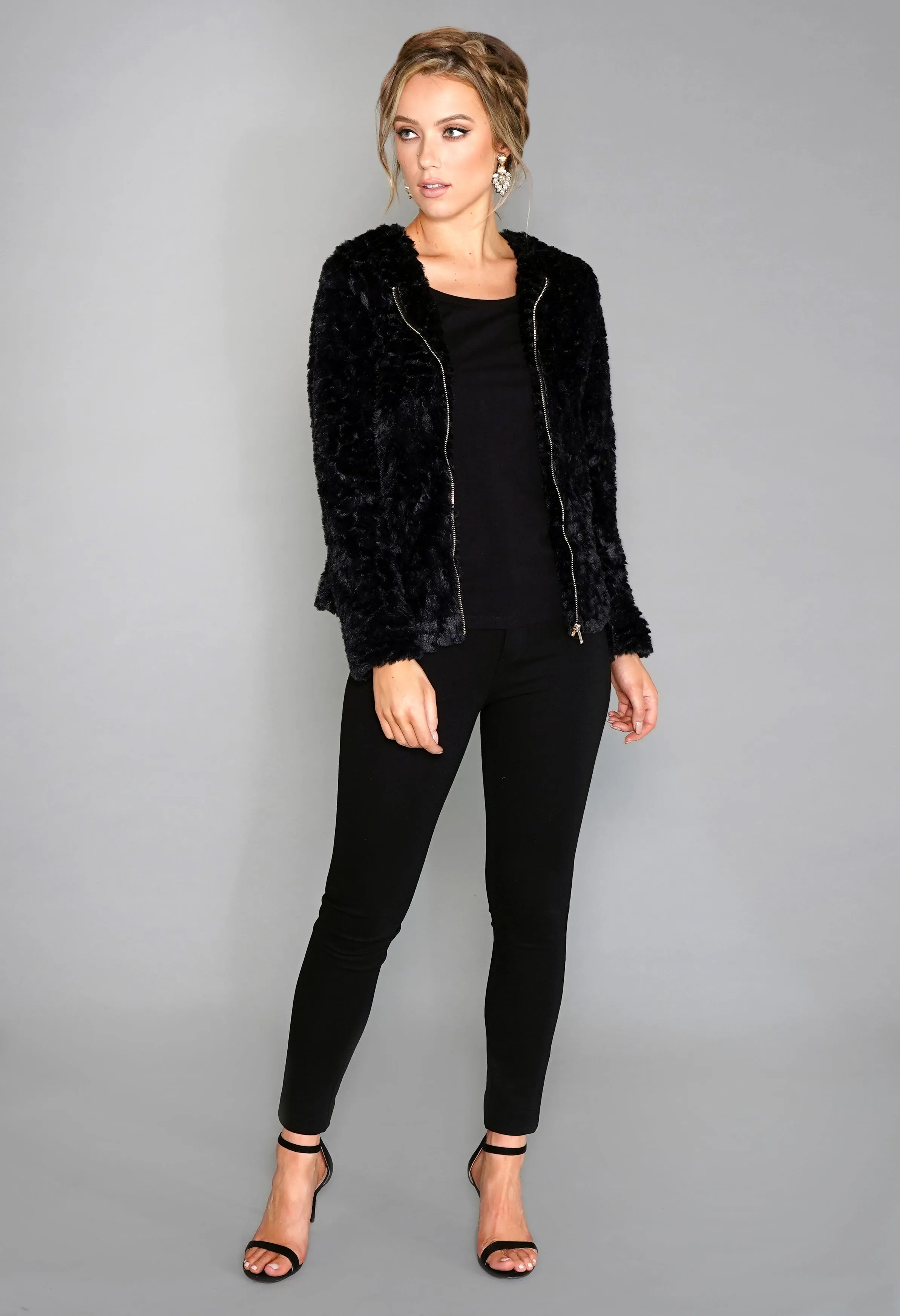 Black Faux Fur Jacket