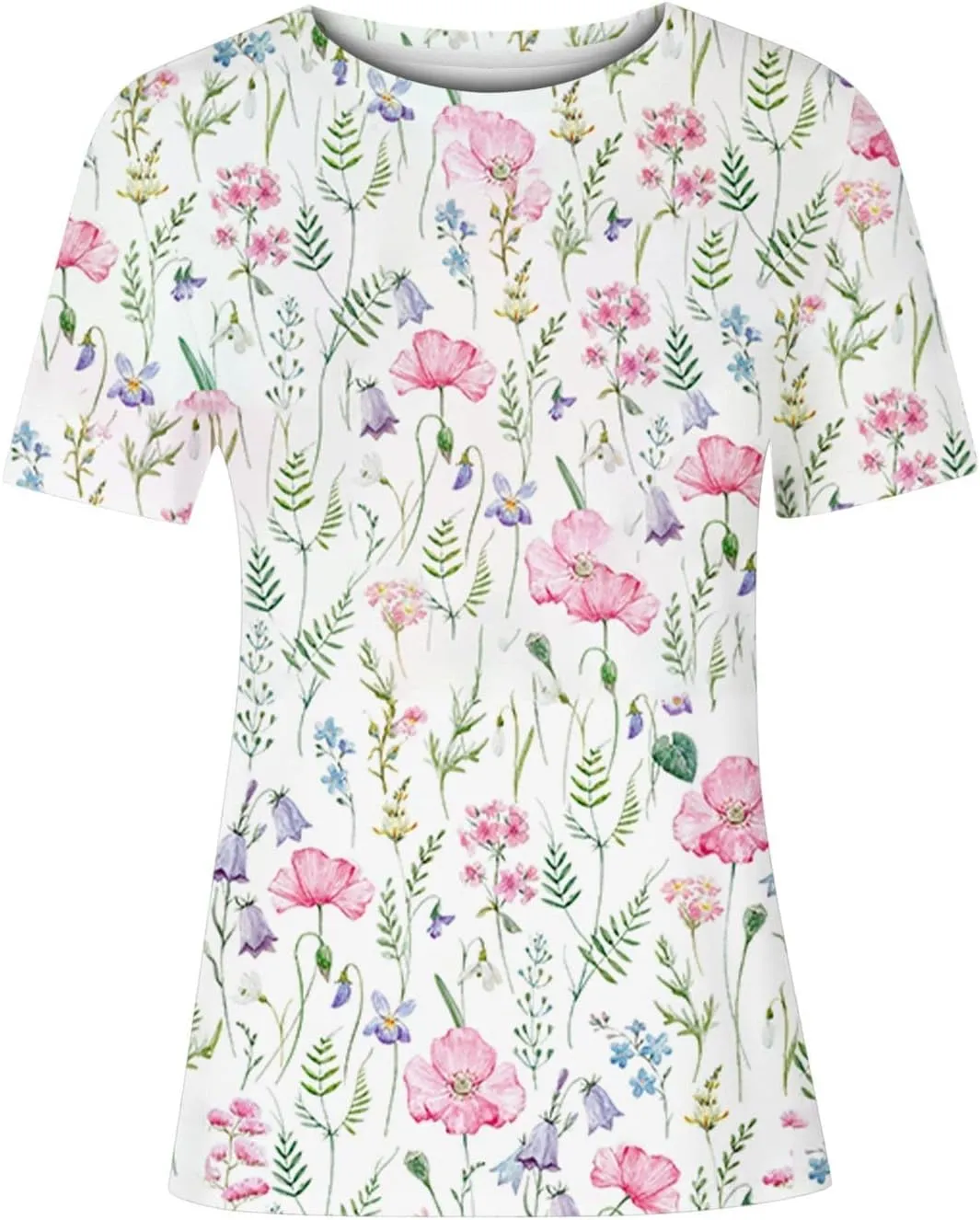 ChicCrate Womens Dressy Tops 2025 Summer Fashion Casual Short Sleeve Round Neck Boho T Shirts Beach Vacation Clothes