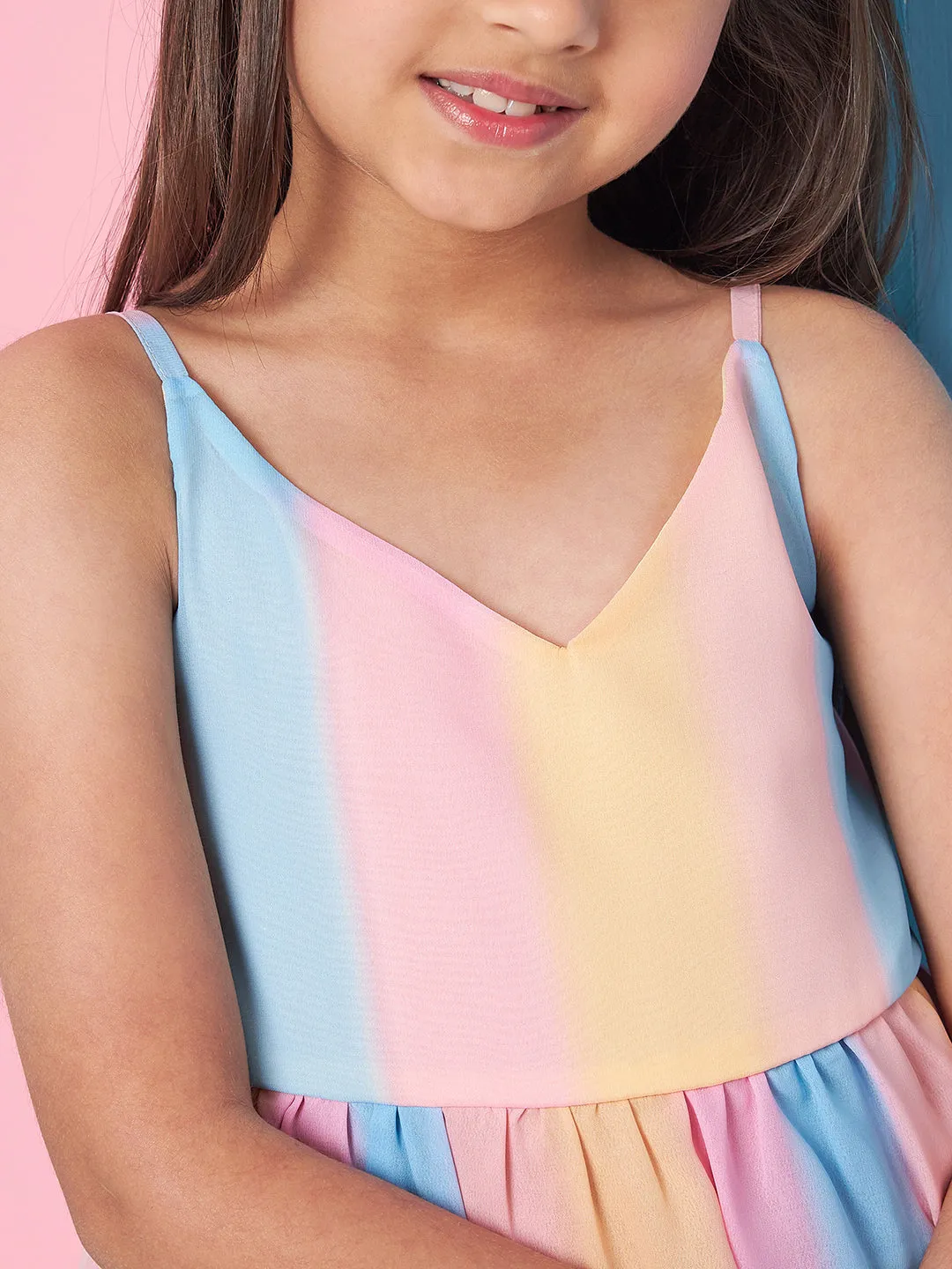 Girls Colourblocked Top With Trousers - PS Peaches