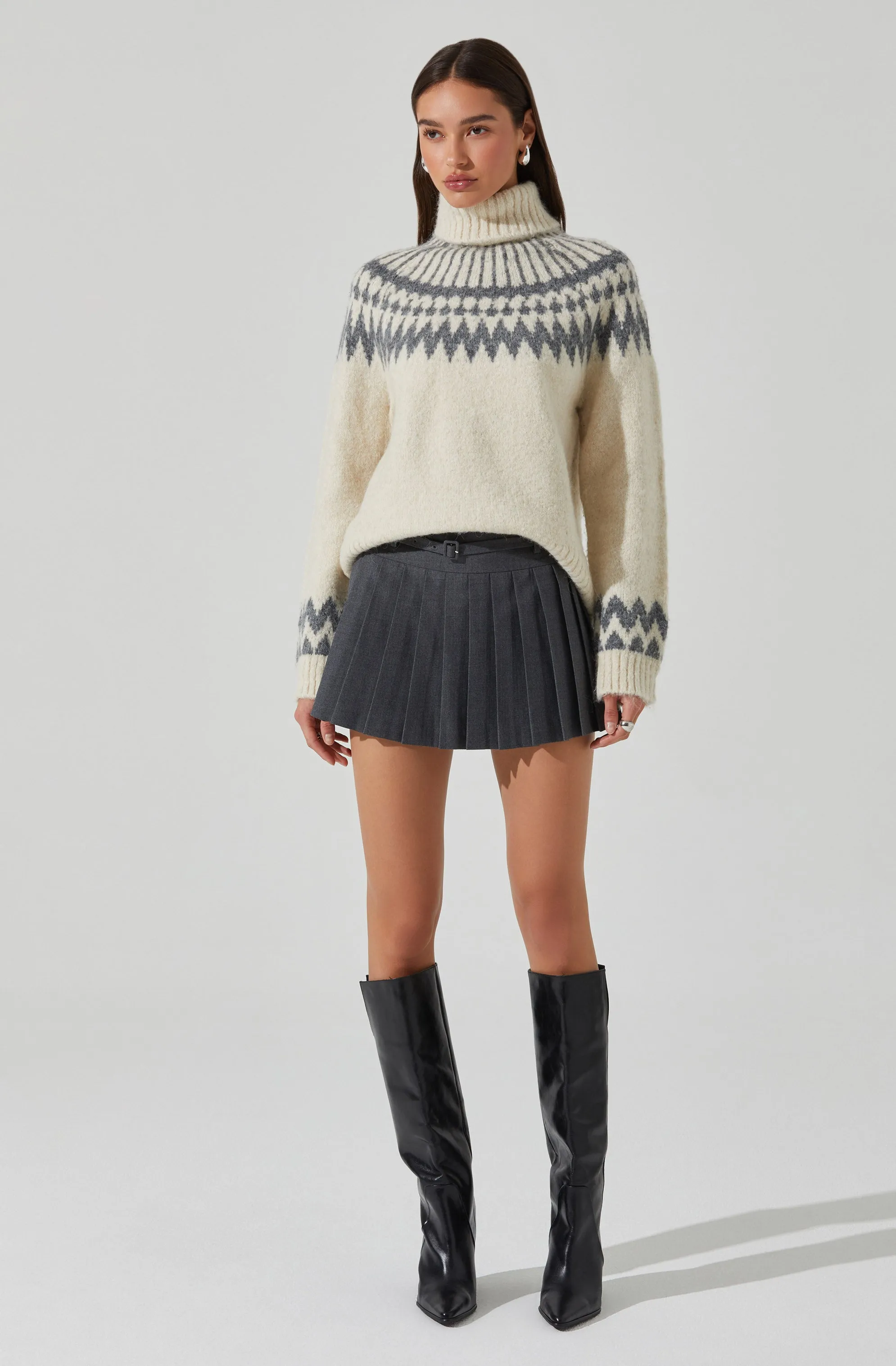 Leka Fair Isle Turtleneck Sweater
