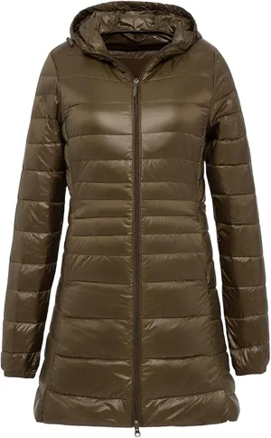 Long Puffer Coat Women Winter Packable Down Jacket Hooded Plus Size Ultralight Long Down Coats Warm Parka Maxi Outwear