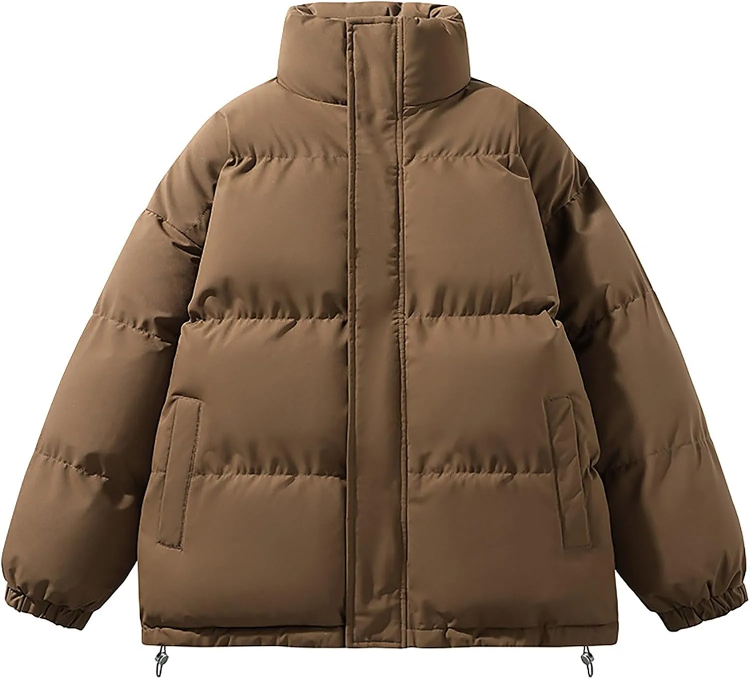 Men Women Down Coat Winter Oversized Puffer Jackets Stand Collar Unisex Puffy Jacket Plus Size Outerwear with Pockets