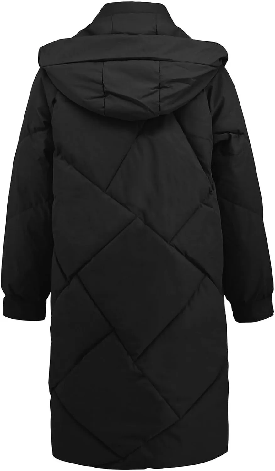 Mid Length Winter Coats for Women Detachable Hooded Full Zip Parkas Down Jackets Windproof Quilted Snow Puffer Coats