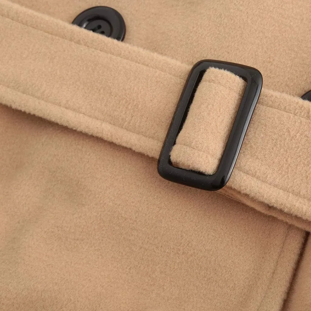Pea Coats for Women Button Up Wool Coats Tweed Coat Plus Size Y2K Cardigan Fall Winter Long Sleeve Jacket Warm Outwear