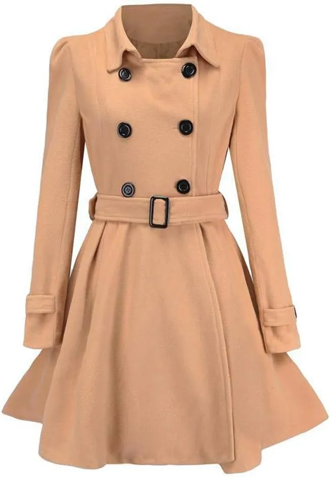 Pea Coats for Women Button Up Wool Coats Tweed Coat Plus Size Y2K Cardigan Fall Winter Long Sleeve Jacket Warm Outwear
