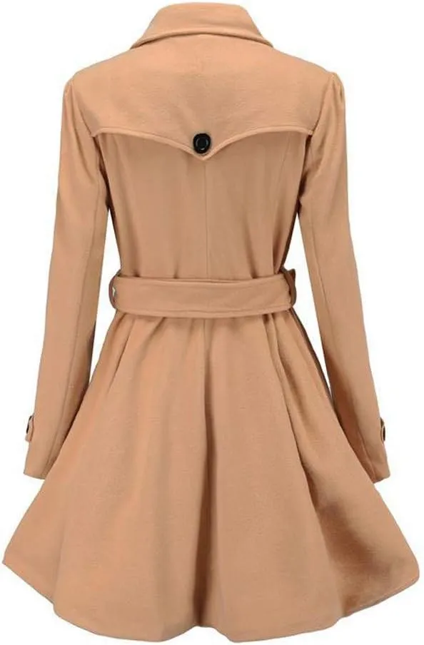 Pea Coats for Women Button Up Wool Coats Tweed Coat Plus Size Y2K Cardigan Fall Winter Long Sleeve Jacket Warm Outwear