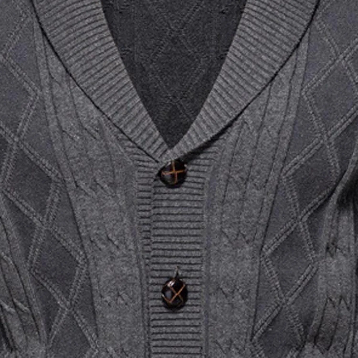 tuduoms Mens Shawl Collar Cardigan Sweater Slim Fit Argyle Knitted Dress Sweater Coat Button Down Long Sleeve Chunky Sweater