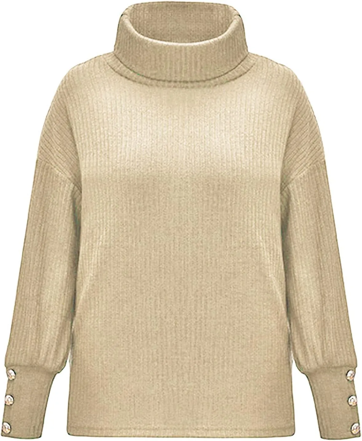 Turtleneck Pullover Tops Ladies Loose Large Size Thick Knitted Sweater Bottom Shirt Womens' Turtleneck Long Sleeve