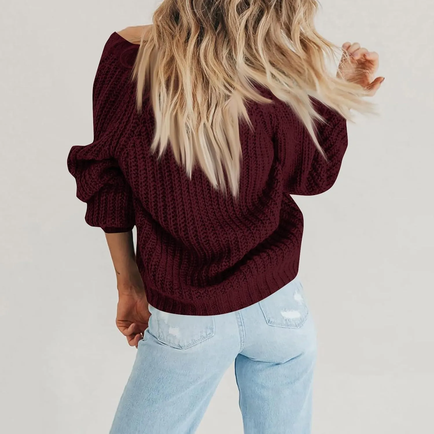 Women's Button Down Sweater Long Sleeve Fall Strpied Caridigan Casual Fashion Open Front V Neck Knitted Jackets