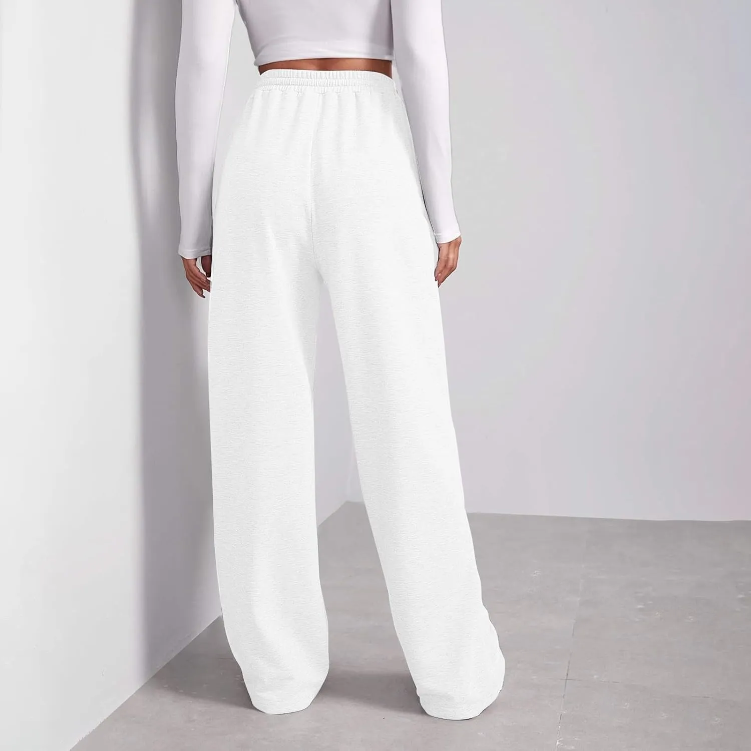 Womens Fleece Sweatpants Straight Legs Winter Sweatpants Casual High Waisted Sport Workout Pants with Pockets