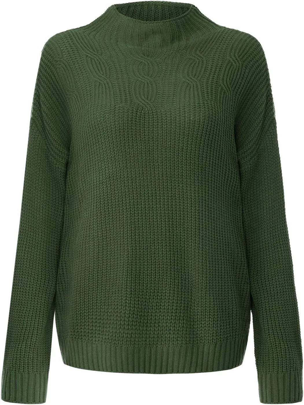 Womens Turtleneck Sweaters Cable Knit Tops Sweater Long Sleeve Pullover Sweaters 2022 Casual Dressy Winter Jumper