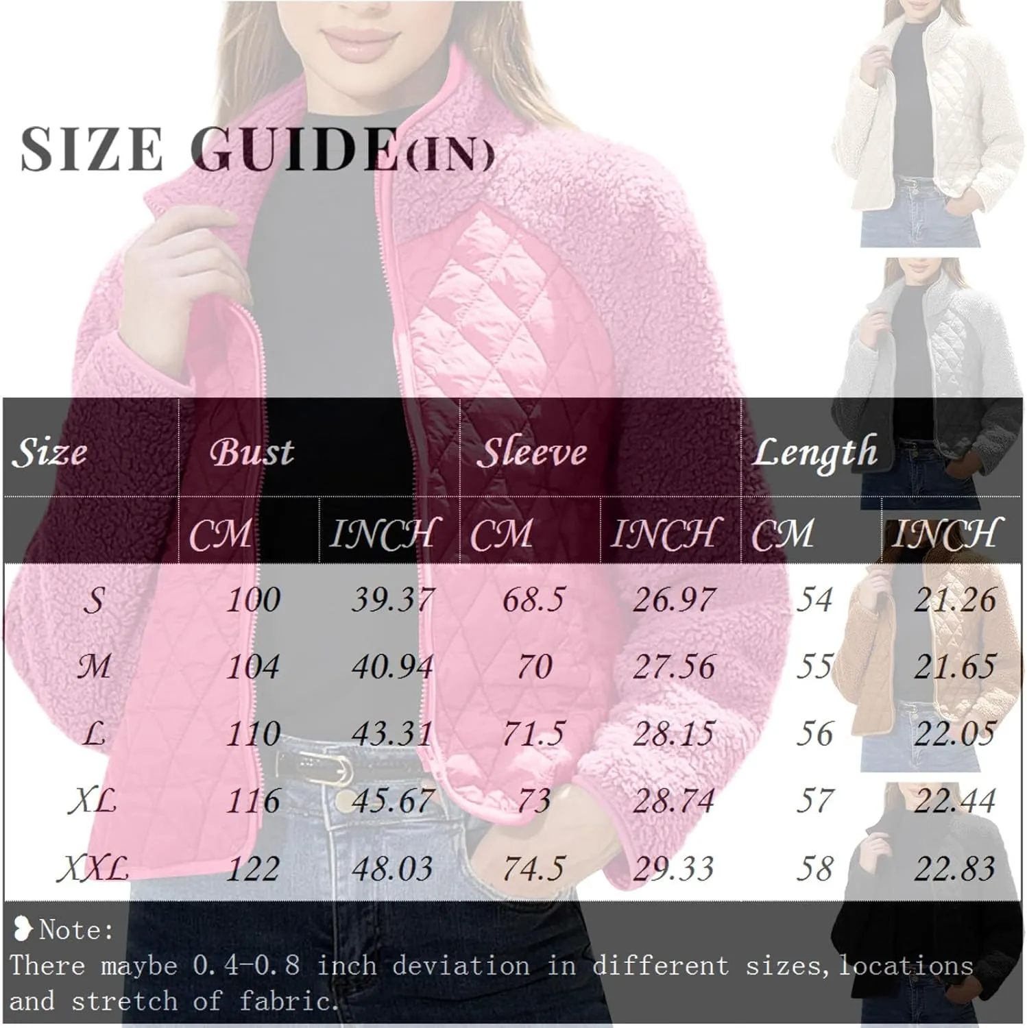 Womens Winter Trendy Full Zipper Fleece Jackets Long Sleeve Relaxed Warm Coats Fleece Coat Button Down Casual Jacket